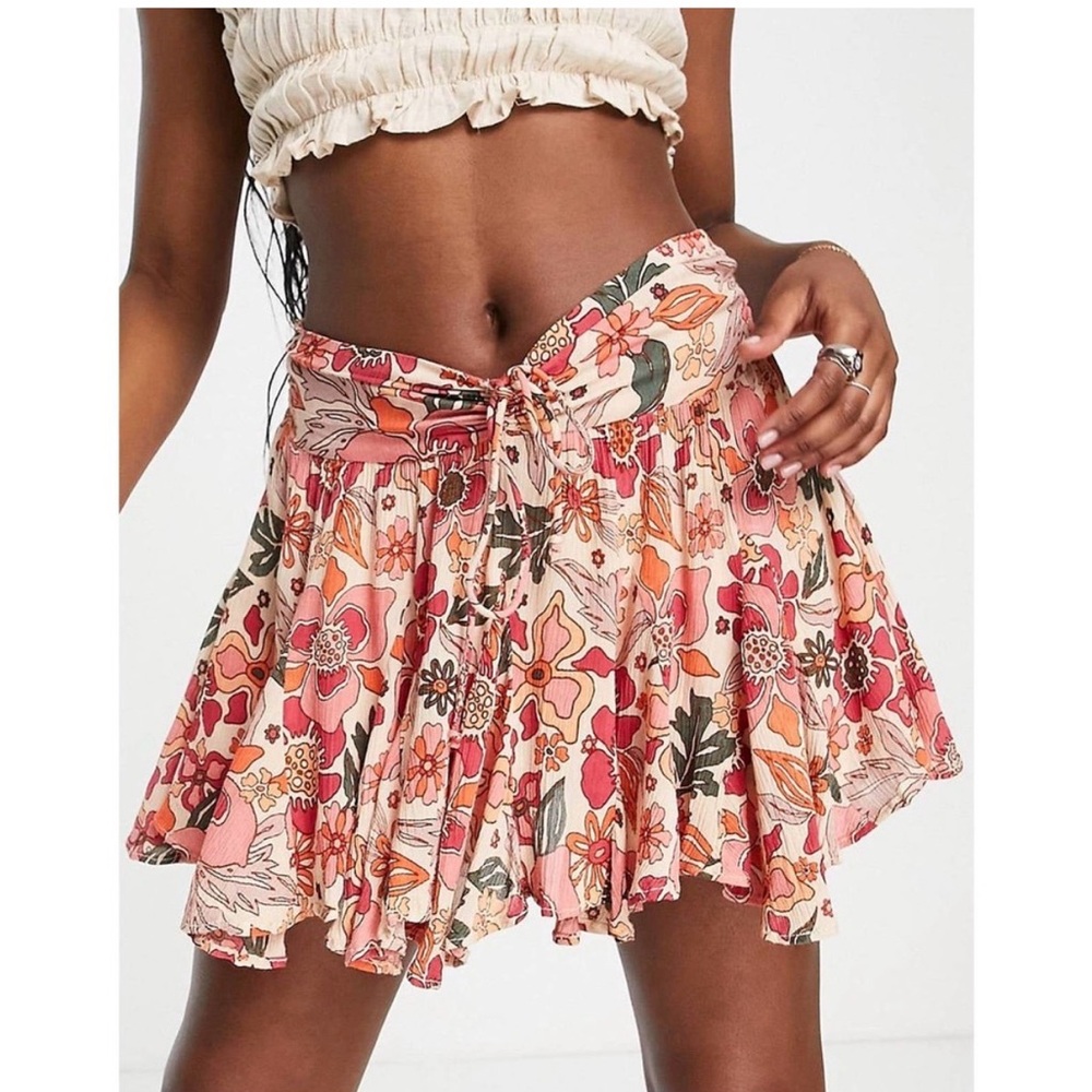 Free People Ellie Floral Mini Skirt Skort / Small